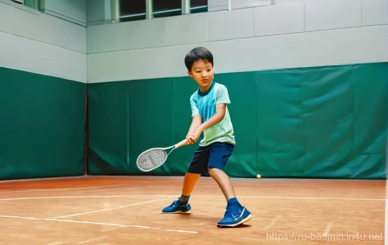 배드민턴 라켓 소재별 차이점 - **Prompt 1: "The First Swing - A Beginner's Aluminum Racket"**
    "A bright, indoor badminton court...