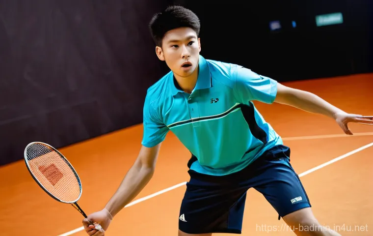 배드민턴 라켓 소재별 차이점 - **Prompt 1: "The First Swing - A Beginner's Aluminum Racket"**
    "A bright, indoor badminton court...