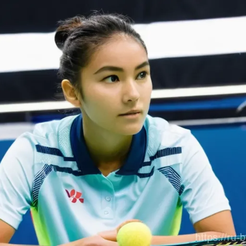 초보자를 위한 배드민턴 코칭 팁 - **Prompt 1: Beginner Racket Selection**
    "A young adult, either male or female, dressed in comfor...