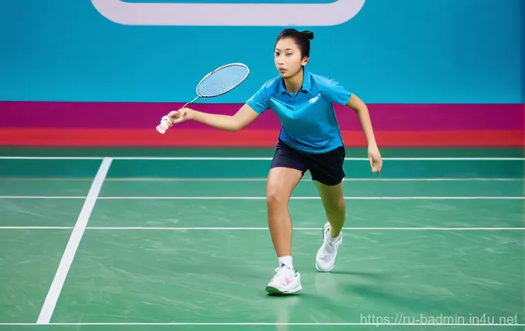 초보자를 위한 배드민턴 코칭 팁 - **Prompt 1: Beginner Racket Selection**
    "A young adult, either male or female, dressed in comfor...