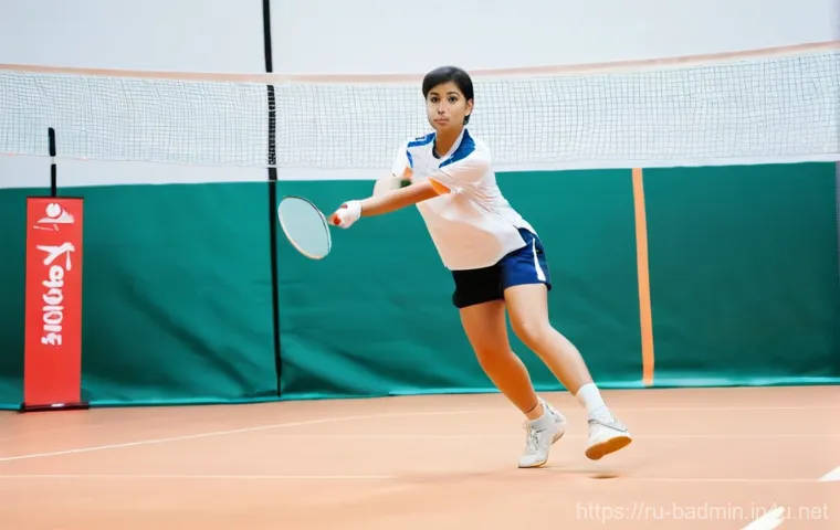 초보자를 위한 배드민턴 코칭 팁 - **Prompt 2: Dynamic Badminton Ready Stance**
    "A male or female badminton player, dressed in a st...