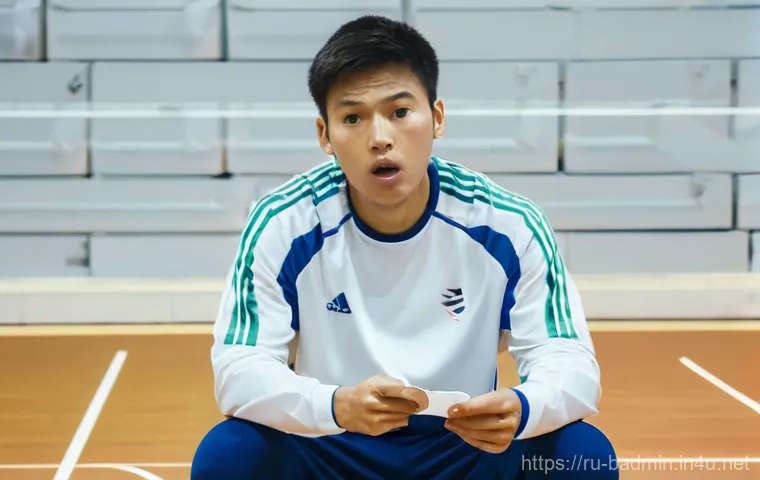 배드민턴 대회 참가비용 예산 - **Prompt:** A young male badminton player, around 20-25 years old, sits on a bench in a brightly lit...